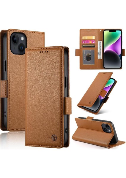 IPhone 14 Cüzdan Günlük Kullanım Için Flip Case Kartvizit Yuvaları (Yurt Dışından)