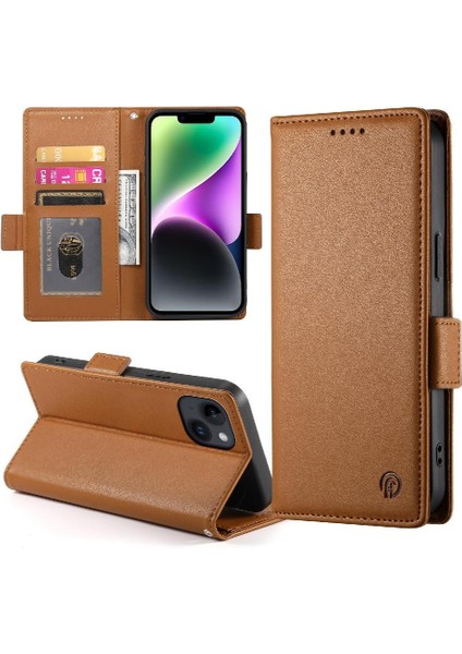 IPhone 14 Cüzdan Günlük Kullanım Için Flip Case Kartvizit Yuvaları (Yurt Dışından) modelleri