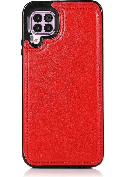Kart Tutucu Kart Yuvaları Kickstand Pu ile Huawei P40 Lite Için Cüzdan Kılıf (Yurt Dışından)