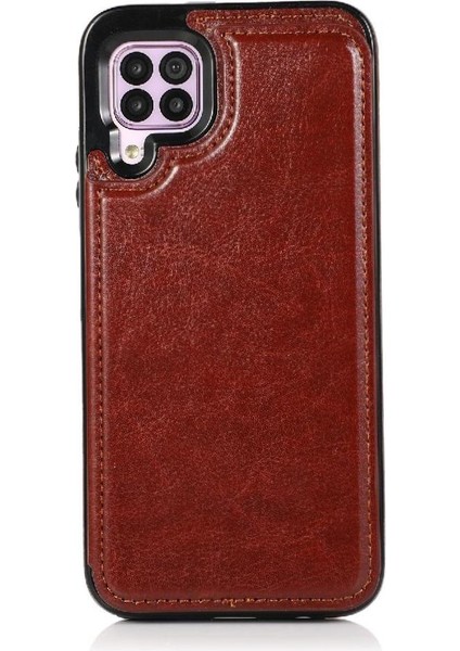 Kart Tutucu Kart Yuvaları Kickstand Pu ile Huawei P40 Lite Için Cüzdan Kılıf (Yurt Dışından)