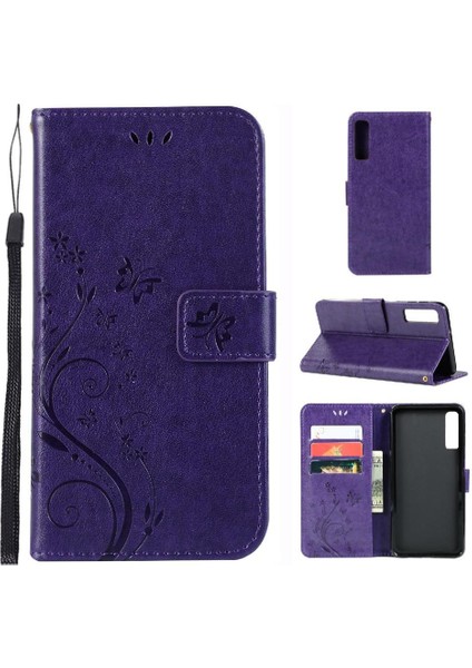 Samsung Galaxy A7 2018 Kickstand Pu Deri Kart Tutucu Için Filp Durumda (Yurt Dışından)