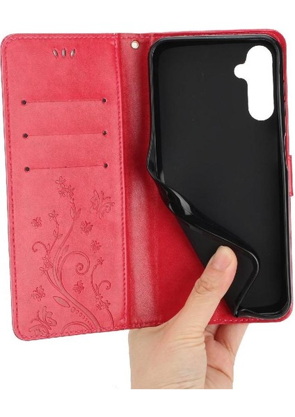 Samsung Galaxy A34 Pu Deri Manyetik Kapatma Kickstand Için Filp Durumda (Yurt Dışından)