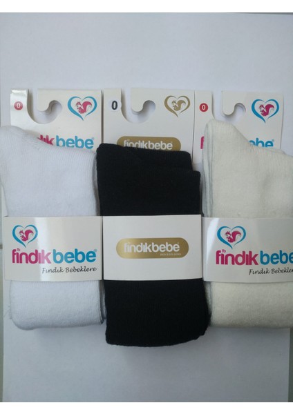 Fındık Bebe  Yenidoğan Külotlu Bebe Çorabı 3lü Set