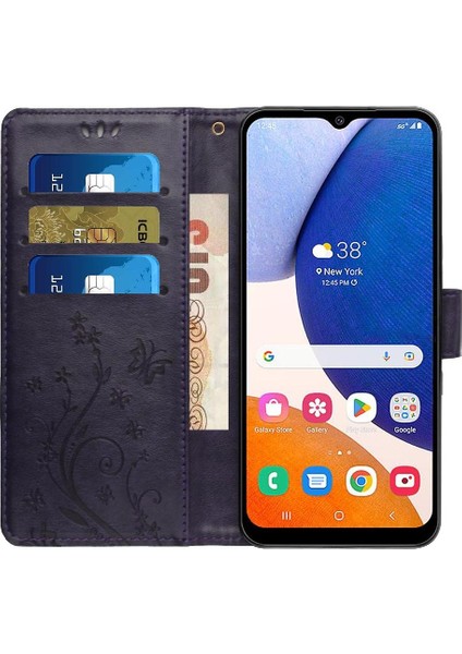 Samsung Galaxy Filp Kart Tutucu Için Kickstand Durumda Bilek Kayışı Pu (Yurt Dışından)