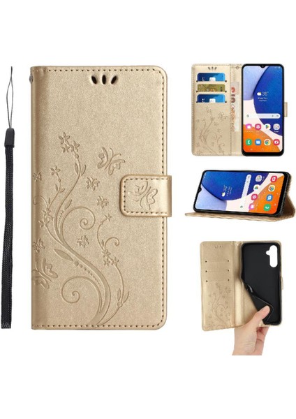 Samsung Galaxy A35 Kickstand Manyetik Kapatma Bilek Kayışı Pu Için Filp Durumda (Yurt Dışından)
