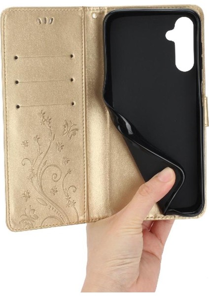 Samsung Galaxy A35 Kickstand Manyetik Kapatma Bilek Kayışı Pu Için Filp Durumda (Yurt Dışından)
