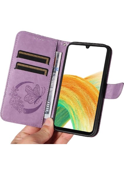 Kredi Kartı Yuvası Ayrılabilir El ile Samsung Galaxy A73 5g Için Flip Case (Yurt Dışından) modelleri