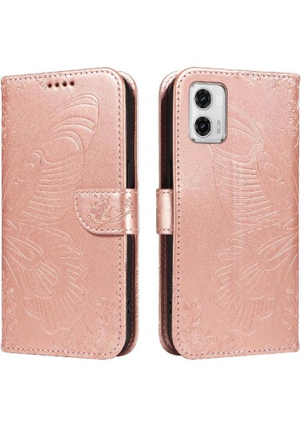 Motorola Moto G73 Için Flip Case 5g Ayrılabilir El Kayışı Kabartmalı Yüksek (Yurt Dışından)