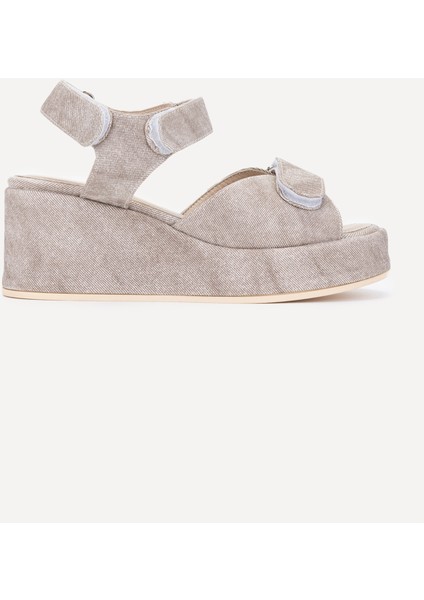 Ecax Kadın Bej Topuklu Sandalet 1028 A18-5 Bn Sndlt Y24