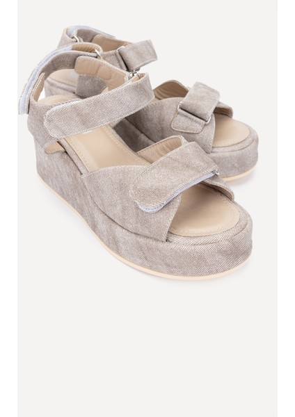 Ecax Kadın Bej Topuklu Sandalet 1028 A18-5 Bn Sndlt Y24 fırsatları