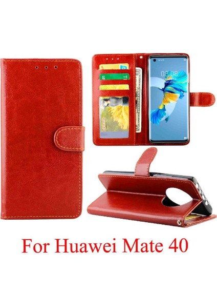 Huawei Mate 40 Için Flip Case Kickstand Manyetik Kapatma Darbeye Kart (Yurt Dışından)