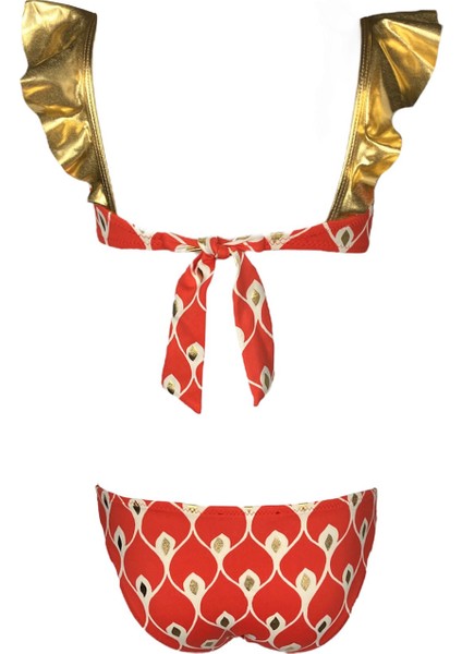Kırmızı Gold Detaylı Kız Çocuk Bikini by Nessi Byrd fiyatları
