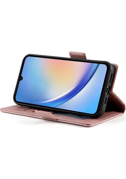 Samsung Galaxy A34 5g Için Flip Case Iş Çevir Cüzdan Kart Yuvaları Günlük (Yurt Dışından) fırsatları