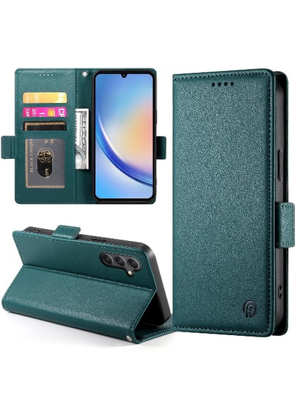 Samsung Galaxy A34 5g Için Flip Case Iş Çevir Cüzdan Kart Yuvaları Günlük (Yurt Dışından) modelleri