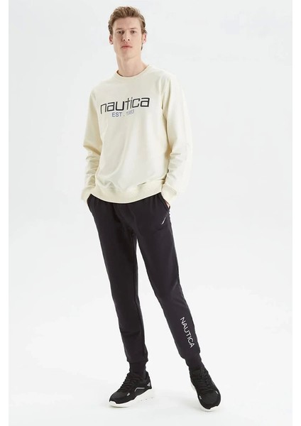 Nautıca Erkek Krem Standart Fit Baskılı Sweatshirt modelleri