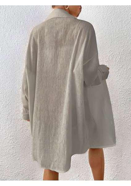 Kadın Bej Oversize Uzun Gömlek fiyatları