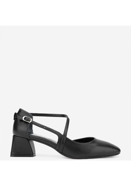 Terza Kadın Siyah Cilt Hakiki Deri Topuklu Ayakkabı 1027 551 Bn Ayk Y24