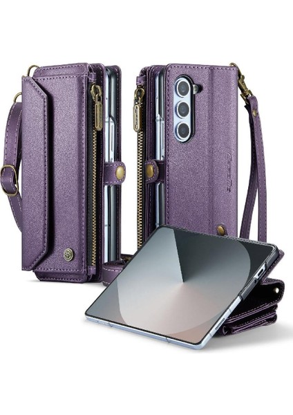 Samsung Galaxy Z Için Crossbody Durumda Kat 6 5g Kılıf Cüzdan Rfıd Engelleme (Yurt Dışından)