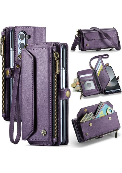 Samsung Galaxy Z Için Crossbody Durumda Kat 6 5g Kılıf Cüzdan Rfıd Engelleme (Yurt Dışından)