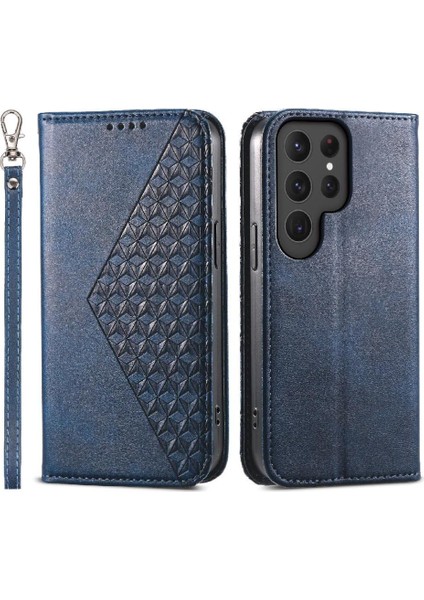 Samsung Galaxy S24 Ultra Cüzdan Eşkenar Dörtgen Şekli El Kayışı Kullanımı Için Flip Case (Yurt Dışından)