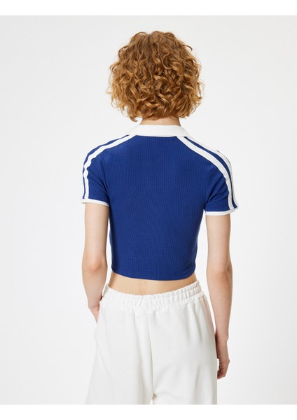 Polo Yaka Tişört Kaşkorse Biyeli Kısa Kollu Slim Fit