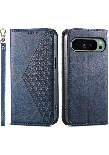 Google Pixel 9 El Kayışı Günlük Kullanım Eşkenar Dörtgen Şekli Cüzdan Için Flip Case (Yurt Dışından)