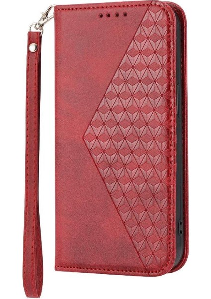 Realme 11 4g Standı Günlük Kullanım Için Flip Case El Kayışı Cüzdan Eşkenar Dörtgen Şekli (Yurt Dışından)