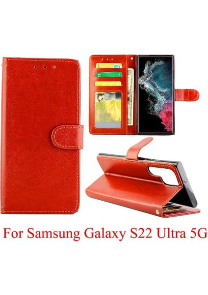 Samsung Galaxy S22 Ultra 5g Manyetik Kapatma Pu Deri Kart Için Flip Case (Yurt Dışından) indirimleri