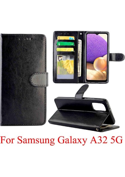 Samsung Galaxy A32 5g Kickstand Kart Tutucu Darbeye Pu Için Flip Case (Yurt Dışından)