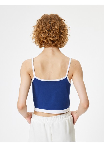 Crop Atlet Askılı Baskılı Slim Fit Kare Yaka fırsatları