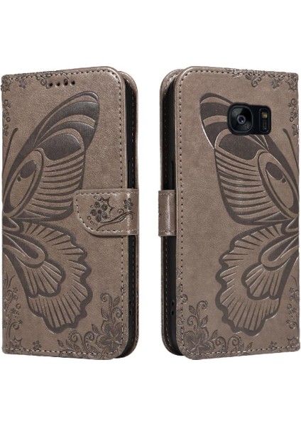 Kredi Kartı Yuvası Yüksek Kaliteli Deri ile Samsung Galaxy S7 Için Flip Case (Yurt Dışından)