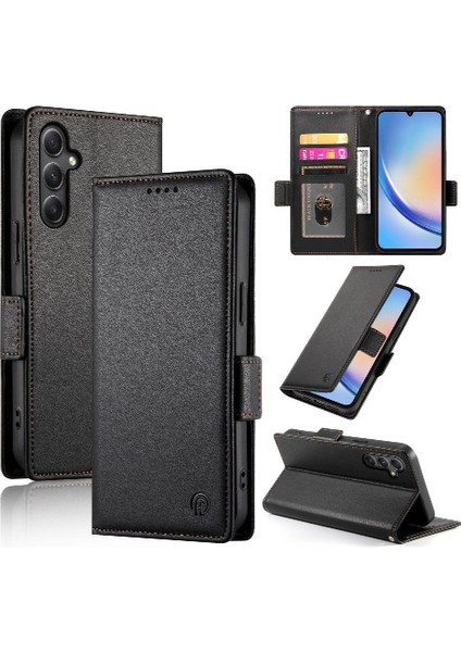 Samsung Galaxy A34 5g Için Flip Case Iş Çevir Cüzdan Kart Yuvaları Günlük (Yurt Dışından) modelleri
