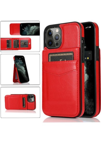 IPhone 12 Pro Max Kart Tutucu Premium Deri Manyetik ile Uyumlu (Yurt Dışından)