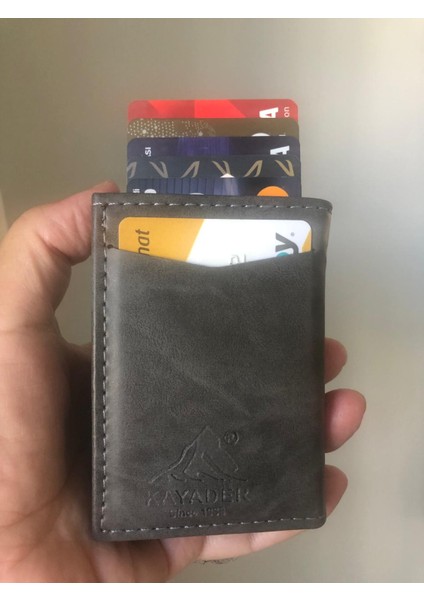 Otomatik Mekanizmalı, Para Bölmeli, Kartlıklı Deri Cüzdan