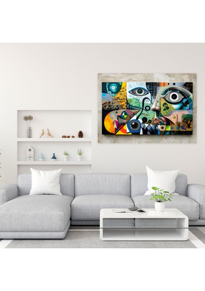 Pablo Picasso Gerçeküstü Kompozisyon Kanvas Tablo - Pablo Picasso, Kanvas Tablo, Duvar Sanatı, Pablo Picasso, 100X70