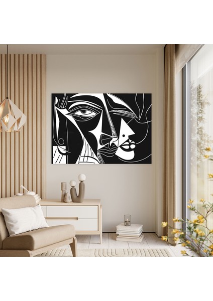 Minimalist Picasso Kanvas Tablo - Pablo Picasso, Minimalist Sanat, Pablo Picasso, Duvar Dekorasyonu, 50X30