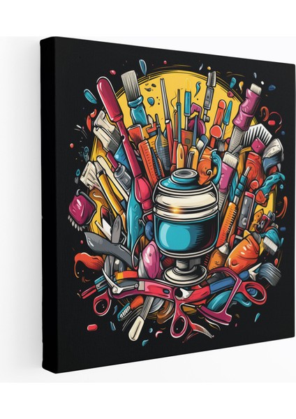 Berber Aletleri Kanvas Tablo - Berber, Kanvas Tablo, Berber Aletleri, Duvar Dekorasyonu, 30X30