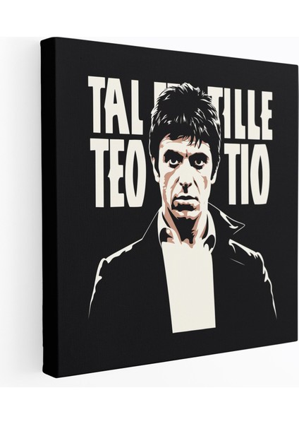 Scarface Kanvas Tablo - Minimalist Siyah Beyaz Duvar Tablosu - Scarface, Tony Montana, Minimalist Tasarım, 30X30