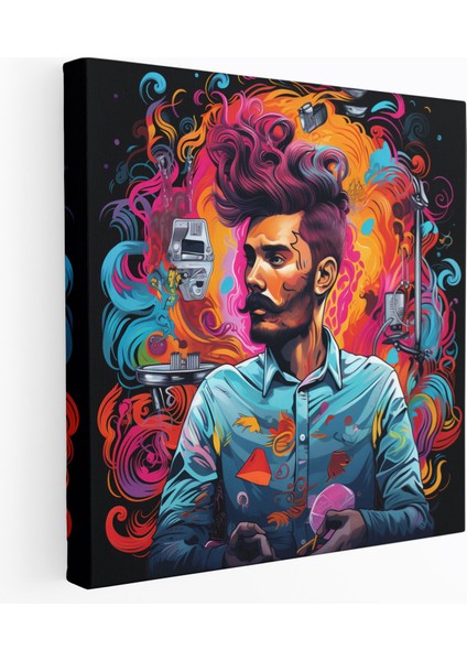 Canlı Berber Pop Art Kanvas Tablo - Berber, Canlı, Kanvas Tablo, Berber, 30X30