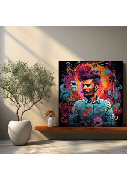 Canlı Berber Pop Art Kanvas Tablo - Berber, Canlı, Kanvas Tablo, Berber, 30X30 modelleri