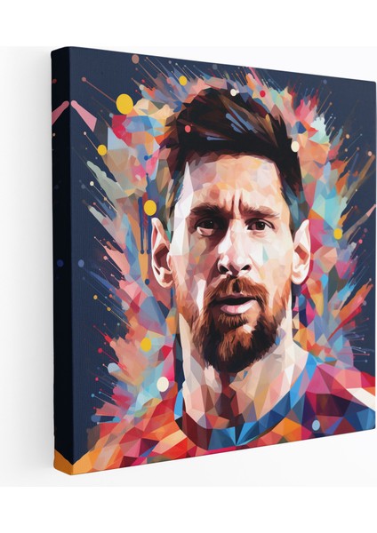 Lionel Messi Duvar Dekorasyonu - Renkli Soyut Kanvas Tablo - Lionel Messi, Lionel Messi, Ev Dekorasyonu, Duvar Dekorasyonu, 30X30