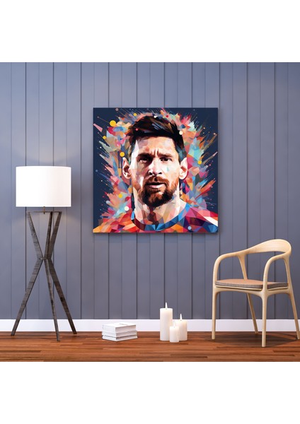 Lionel Messi Duvar Dekorasyonu - Renkli Soyut Kanvas Tablo - Lionel Messi, Lionel Messi, Ev Dekorasyonu, Duvar Dekorasyonu, 30X30