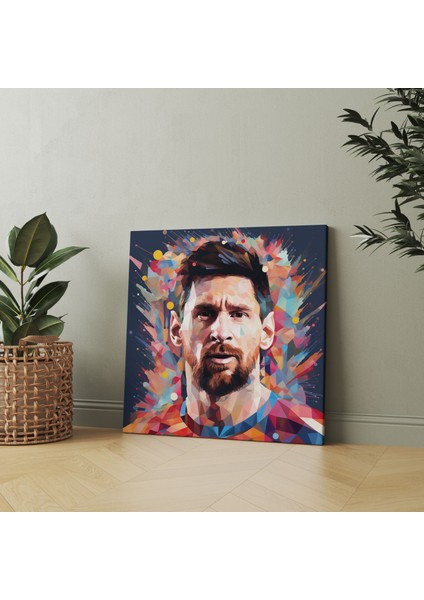 Lionel Messi Duvar Dekorasyonu - Renkli Soyut Kanvas Tablo - Lionel Messi, Lionel Messi, Ev Dekorasyonu, Duvar Dekorasyonu, 30X30