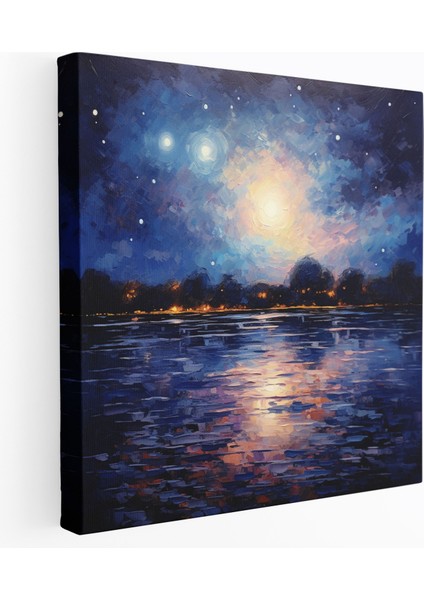 Yıldız Haritası Duvar Tablosu - Yıldız Haritası, Duvar Sanatı, Kanvas, Rüya Gibi Ambiyans, 30X30