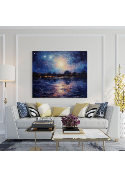 Yıldız Haritası Duvar Tablosu - Yıldız Haritası, Duvar Sanatı, Kanvas, Rüya Gibi Ambiyans, 30X30 modelleri