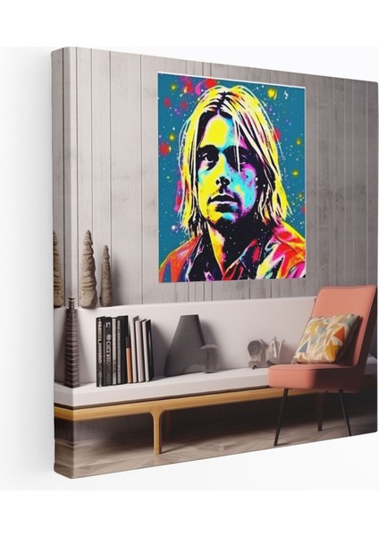 Kurt Cobain Kanvas Tablo - Pop Art'tan Esinlenen Duvar Tablosu - Kurt Cobain, Canlı Portre, Duvar Sanatı, Kurt Cobain, 30X30