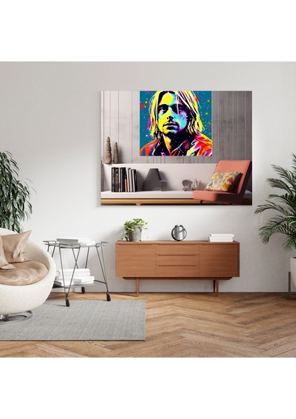 Kurt Cobain Kanvas Tablo - Pop Art'tan Esinlenen Duvar Tablosu - Kurt Cobain, Canlı Portre, Duvar Sanatı, Kurt Cobain, 30X30 modelleri