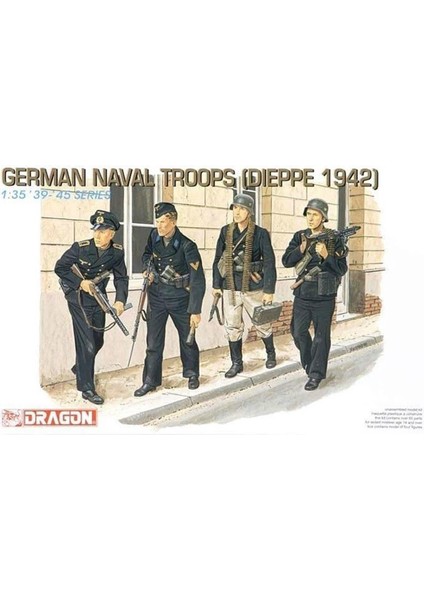 6087 1/35 Ölçek Alman Deniz Birlikleri (Dieppe 1942) Asker Figürleri Plastik Model Kiti