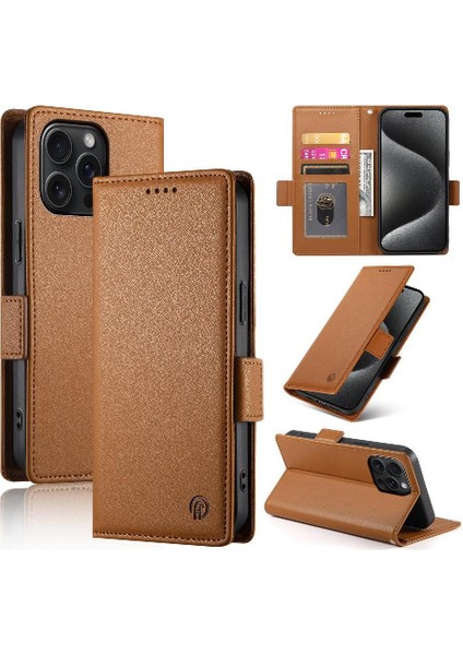 IPhone 15 Için Flip Case Pro Max Flip Cüzdan Günlük Kullanım Kart Yuvaları Iş (Yurt Dışından) modelleri
