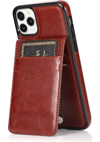 IPhone 11 Pro Max Kart Tutucu Kılıf Cüzdan Manyetik Toka ile Uyumlu (Yurt Dışından)